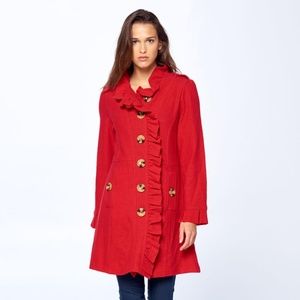 Boiled Wool Long Dress Coat